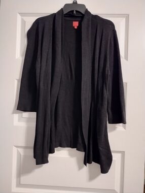 Black Open-Front Women’s Cardigan Sweater